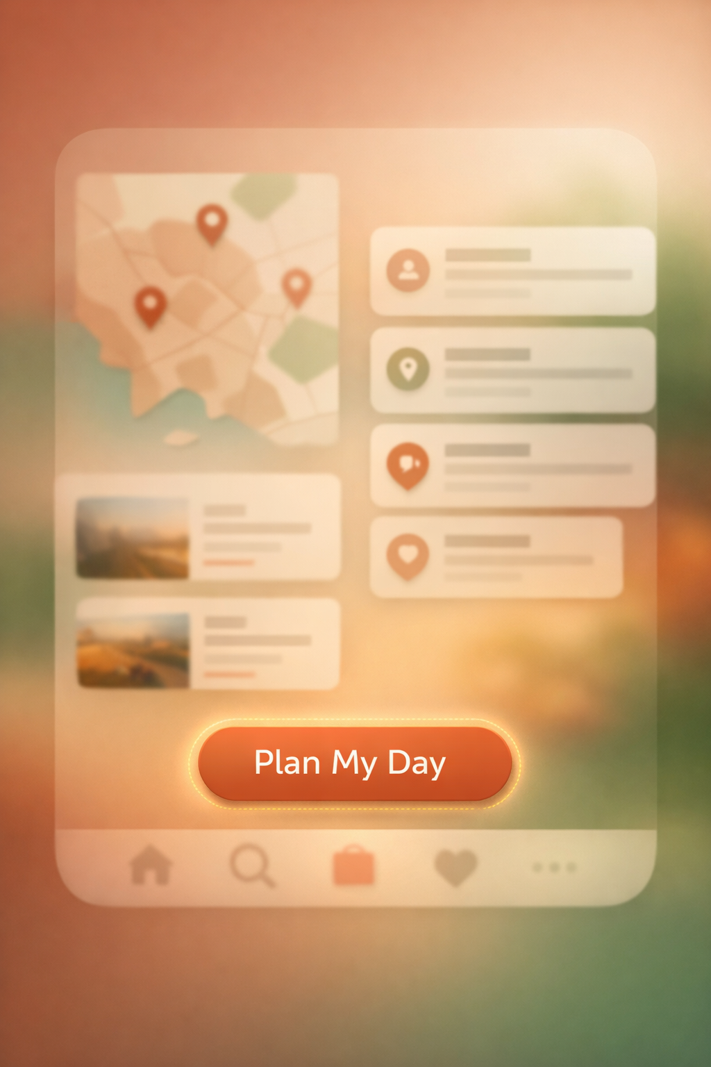 Abstracted UI mockup